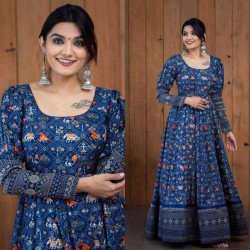 Designer gota zari fabric gown for reception function